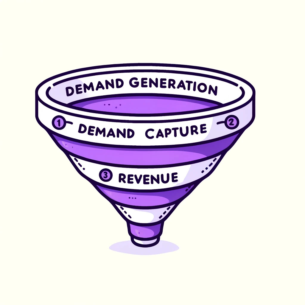 the marketing funnel consists of demand generation, demand capture and pull through to sales revenue